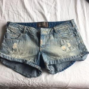 Zara trf distressed jeans shorts